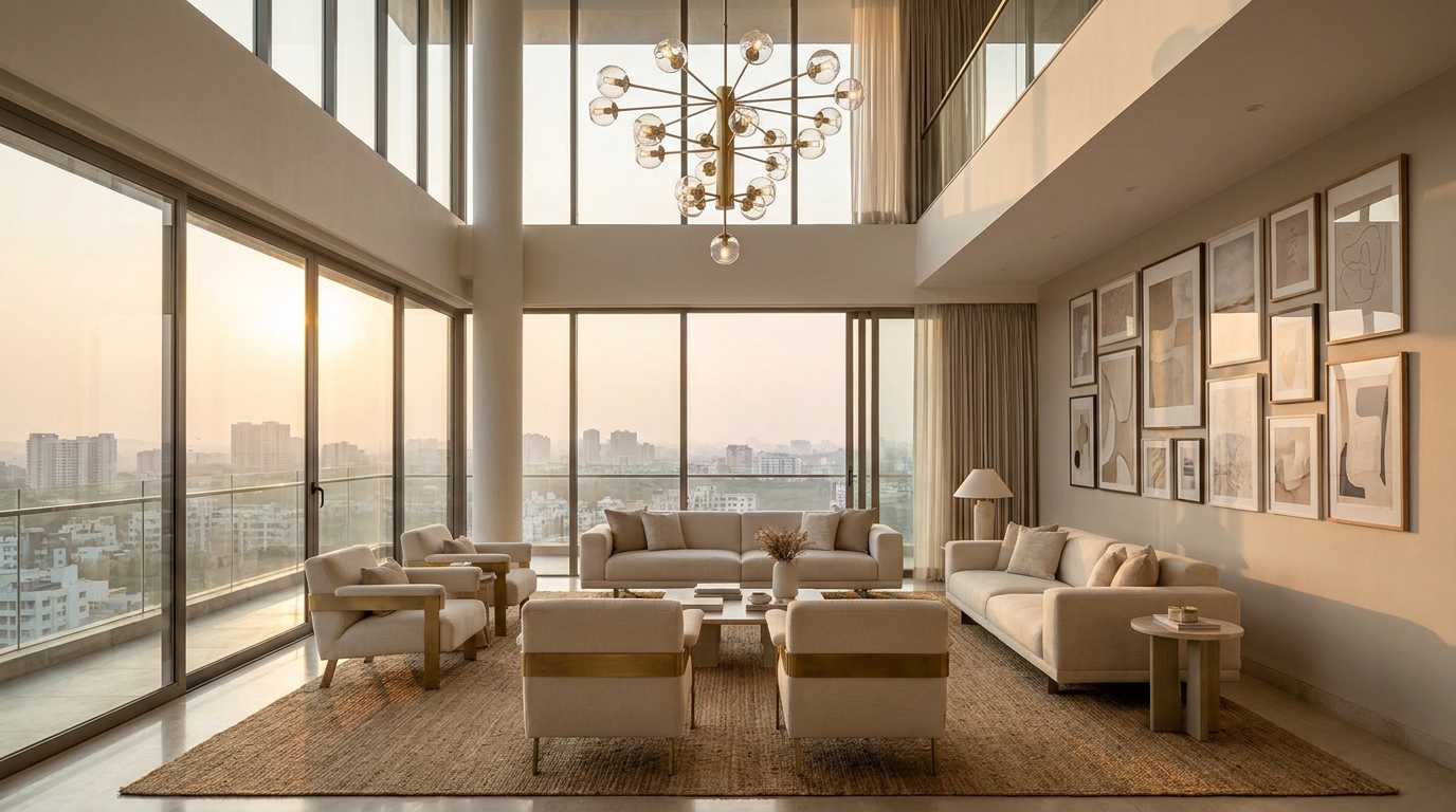 Double-height living room