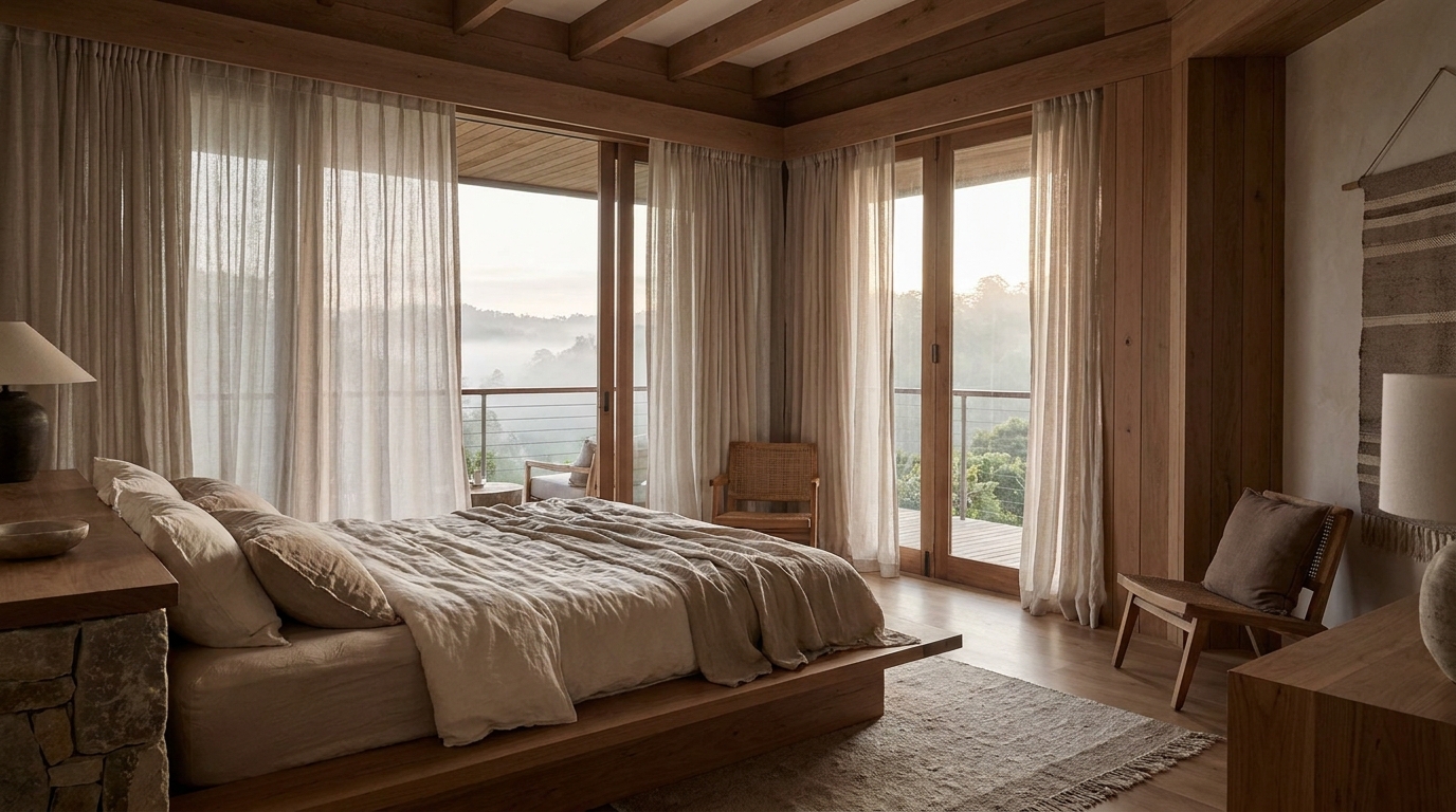 Master bedroom with valley view