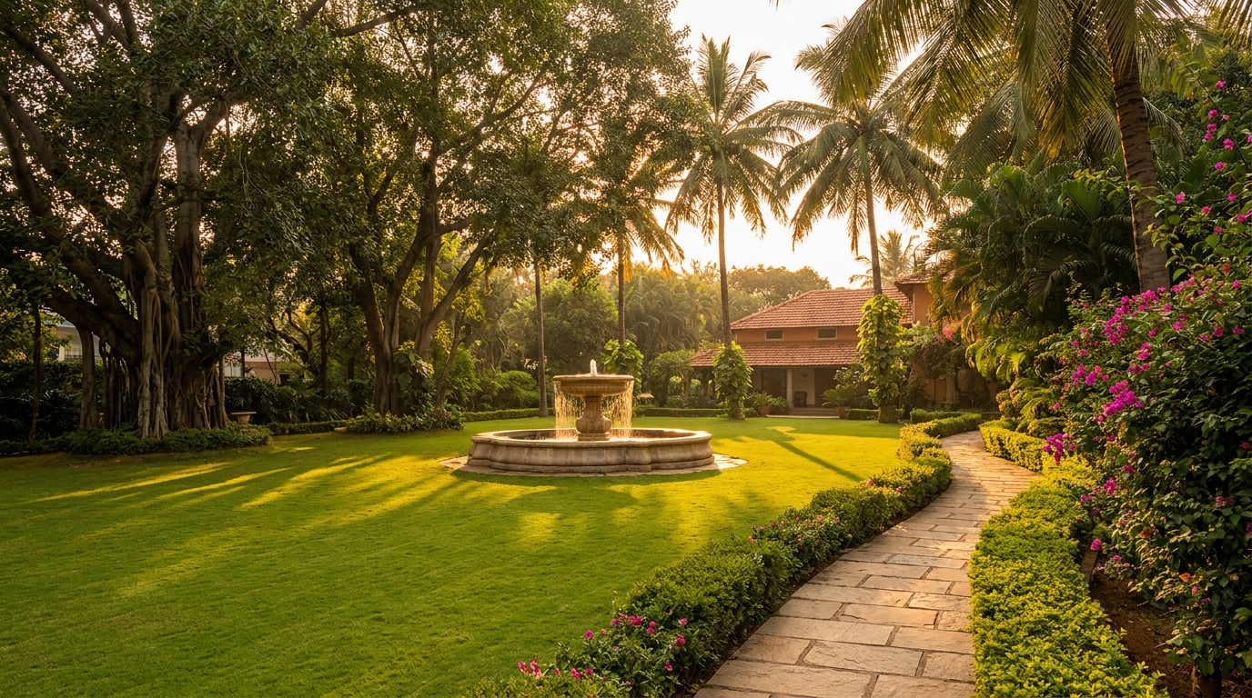 Manicured two-acre garden