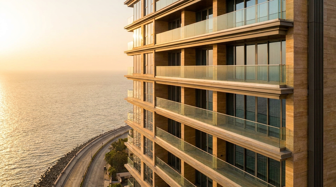 Sea-facing tower exterior